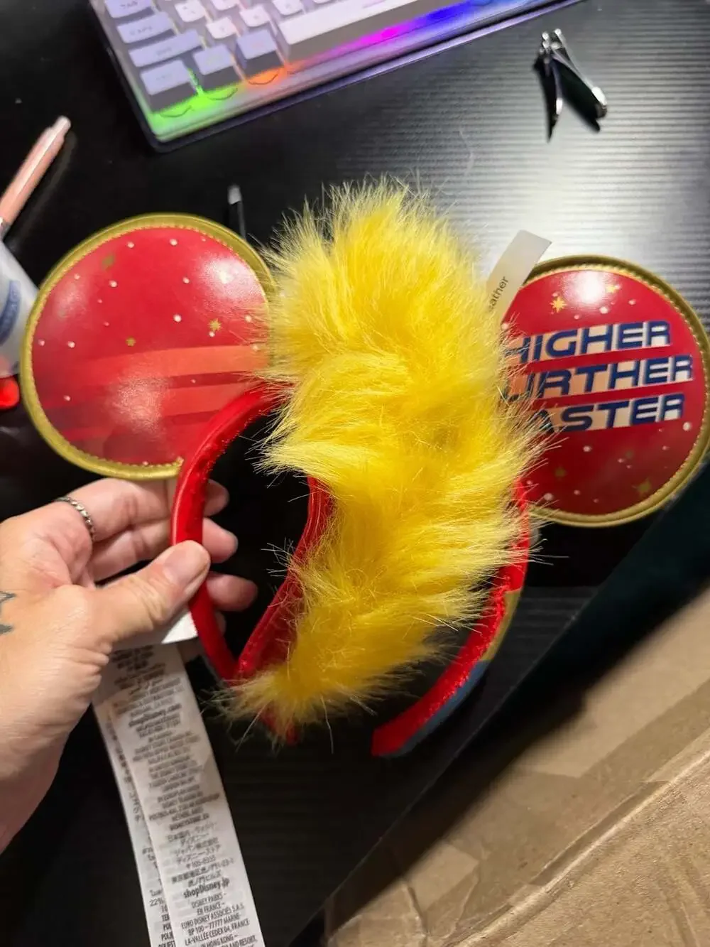 Disney Parks Marvel Captain Marvel Higher Further Faster Mohawk Ear Headband